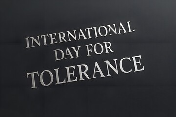 Obraz premium International day for tolerance silver letters on a dark background