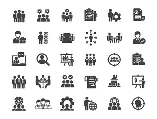 Set of Recruitment Icons. Solid icon series