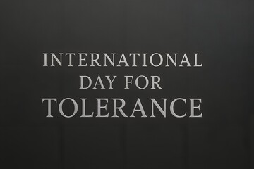 Obraz premium International day for tolerance text on dark background with silver letters