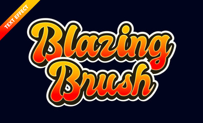Obraz premium Blazing brush editable text effect, fiery retro script font, hot summer title design