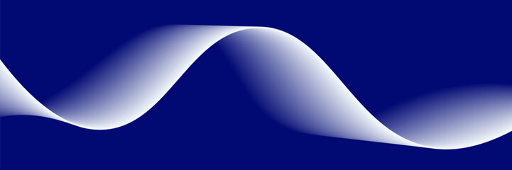 Flowing dark blue curve shape with soft gradient vector abstract background, relaxing and tranquil art, can illustrate health medical or sound of music.