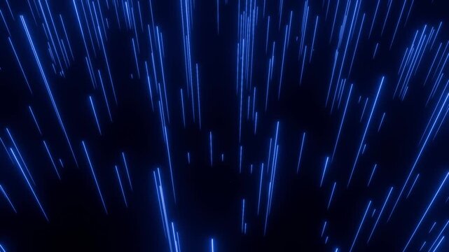 青い光の線が下から上に登っていく3DCGアニメーション。スタイリッシュな4K動画素材