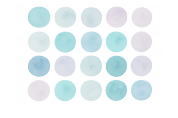 Watercolor pastel circles palette with transparent background