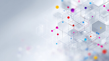 Modern technology network visualization with vibrant connecting nodes, perfect for illustrating innovative ideas and cutting-edge digital solutions