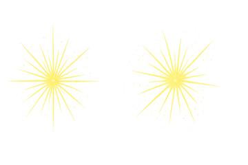 Fototapeta premium Golden sparkle burst on transparent background, minimal festive decoration element for celebration and party. 