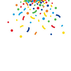 Colorful Celebration Confetti Falling on a White Background.