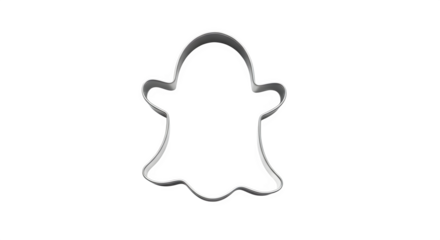 Ghost cookie cutter isolated on transparent background, a fun tool for baking spooky treats during halloween, creating festive and themed cookies