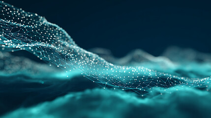 Dynamic digital network abstract representing global connectivity and futuristic data streams in luminous blue and teal tones.