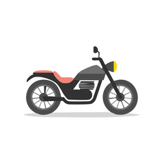 Obraz premium Classic motorcycle vector illustration in a flat design style side profile