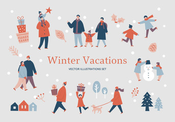 冬休みを楽しむ人々