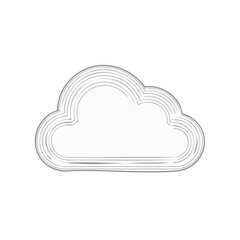 Fototapeta premium Abstract cloud icon with unique linear design for modern technology concept