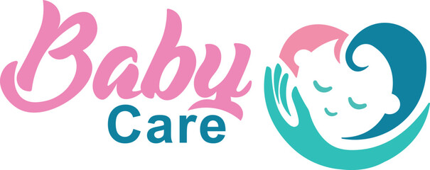 baby care logo design. and love baby and children vector logo. baby care logo design vector