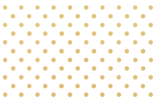 Golden polka dot pattern on transparent background