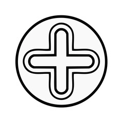 Obraz premium Black outline plus sign icon in circle graphic vector element for addition and positive concepts