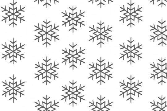 Winter snowflakes seamless pattern with transparent background