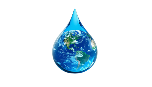 Water droplets and Earth stand out, ideal for use in environmental campaigns, educational materials, or designs related to World Water Day.r