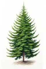 Obraz premium Christmas tree drawing plant pine.