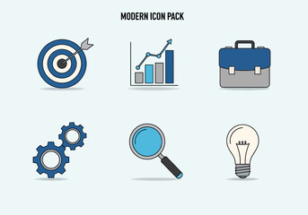 Abstract icon set for business and technology related concepts