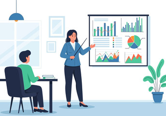 Fototapeta premium Presentation meeting in modern office environment