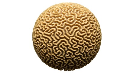 Illustration of brain coral isolated on white background, a marine invertebrate animal