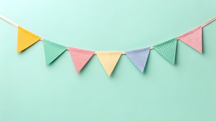 Fototapeta premium Minimalist Sticky Flags on Soft Mint Background – Playful Clean Stationery Mockup for Office Supplies, Creative Branding, Organization Tools, Modern Workspace, and Product Presentation