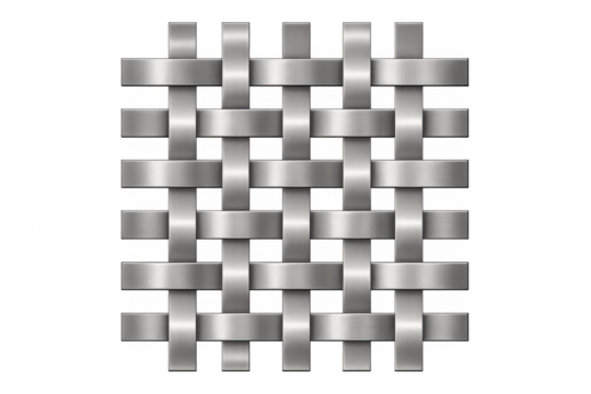 Metal woven grid pattern with transparent background