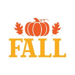 Fall autumn typography clip art design on plain white transparent isolated background for card, shirt, hoodie, sweatshirt, apparel, tag, mug, icon, poster or badge