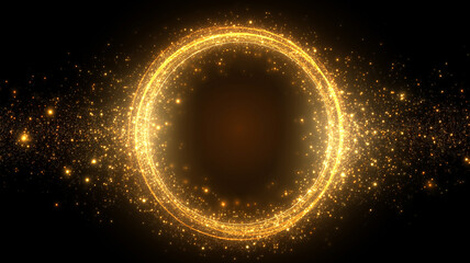 ラグジュアリーなゴールドのグリッターサークル（イベント、記念日、ビジネス・表彰、エンタメ、動画）