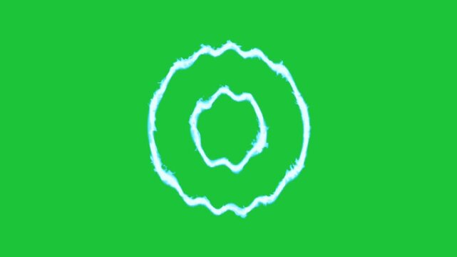 Cartoon ripple effect animation on green screen. Perfect for water, sound, or magical effects