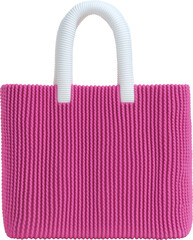 Expanded windblown yarn texture pink bag