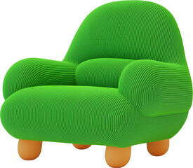 Expanded yarn texture green sofa