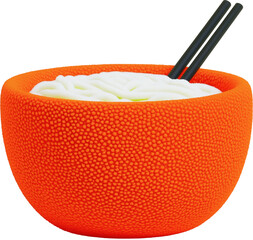 A bowl of rice with the texture of inflated yarn