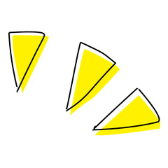 驚き　発見　漫画アイコン　イエロー