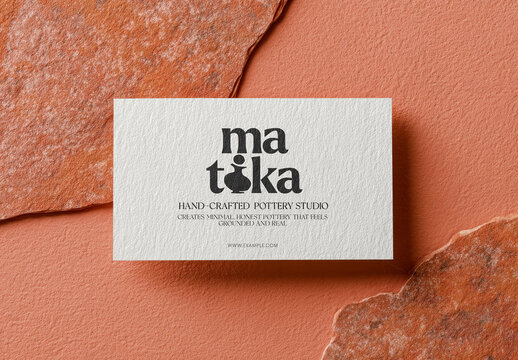 Elegant Pottery Studio Business Card Mockup With Generative AI