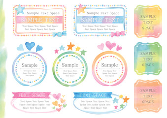 Watercolor Pastel Labels & Frames Set | Hand-painted Vector Elements