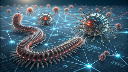 chaotic worm swarm pouring through network