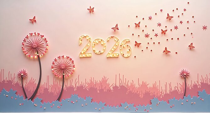 A business concept image blending a man and a city via double exposure. Floating butterflies and floral elements create a dreamy scene.