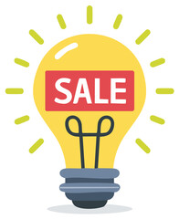 Fototapeta premium Bright Sale Idea Lightbulb Illustration for Promotion and Marketing