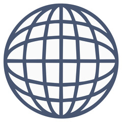 Global network wireframe sphere symbol for international communication and internet technology