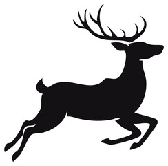 Obraz premium Elegant Reindeer Silhouette Leaping Gracefully: A Symbol of Speed, Freedom and Wilderness