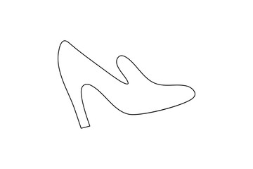 Simple shoes one line minimalist drawing stylish outline vector illustration
