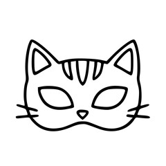 Cat halloween mask outline spooky costume clipart