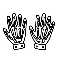 Skeleton gloves outline halloween costume element