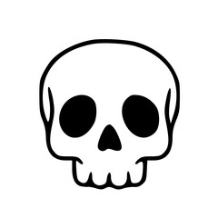Cute skull outline for halloween coloring page