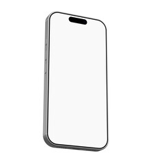 Realistic smartphone mockup with silver frame on transparent background with black smartphones and device screen frame.