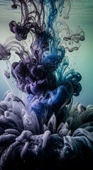 Abstract Ink Cloud - A Mesmerizing Dance of Color and Form.