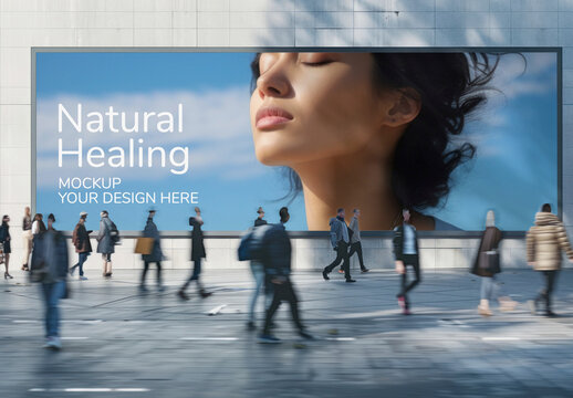 Outdoor Meditation Billboard Mockup With Generative AI
