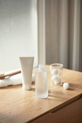 cosmetics placed in a space with natural light