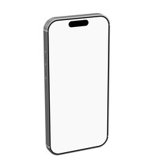 Realistic smartphone mockup with silver frame, on transparent background black smartphones isolated with device screen frame.