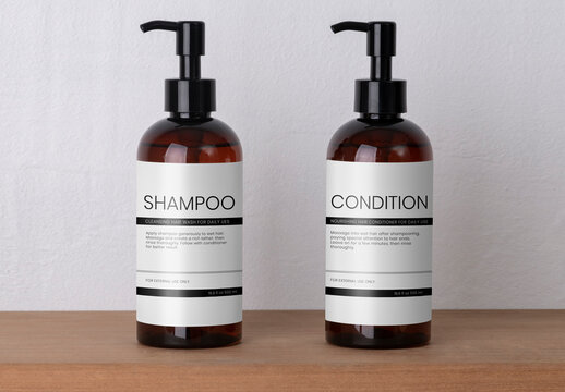 Pump Bottle Label Mockup